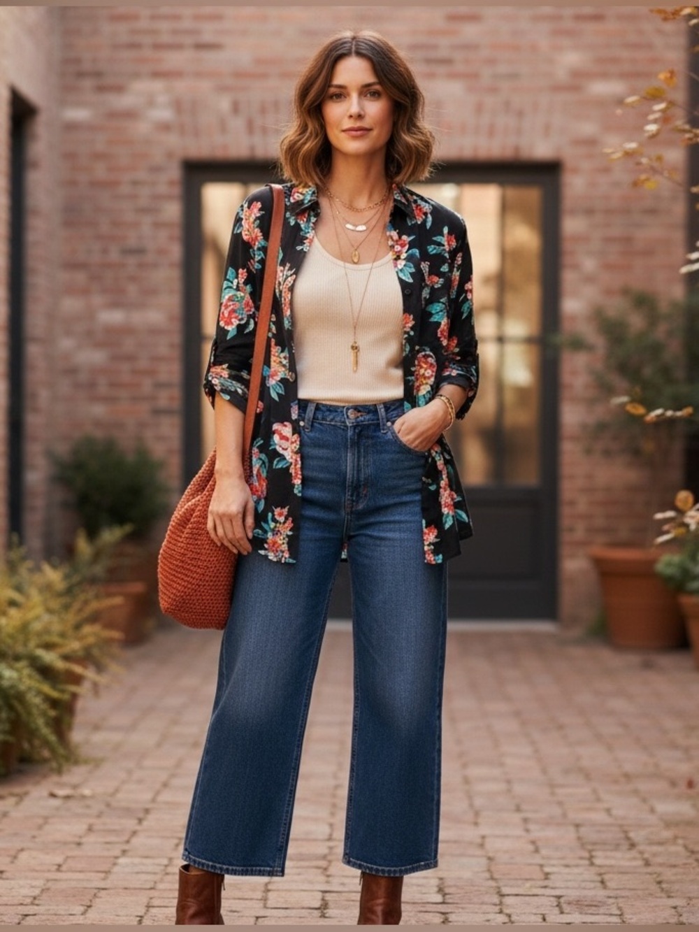 Anthropologie Maeve Woodland Walk Black Floral Button Down Blouse 10